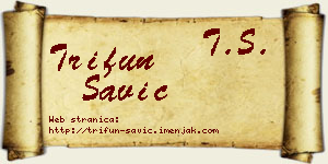 Trifun Savić vizit kartica